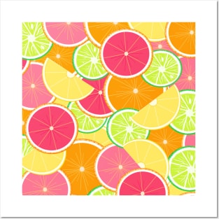 Colorful citrus slices Posters and Art